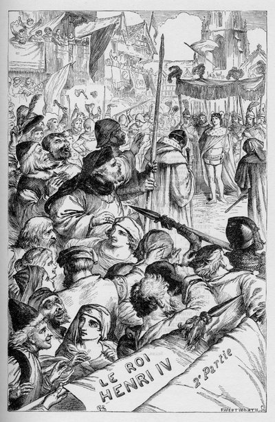 Enrique IV (Enrique IV) - Ilustración en “Obras completas de William Shakespeare” 1866 - Las ilustraciones y la forma general de esta edición están tomadas de Shakespeare ilustrado de Cassell, publicado en Londres de English School