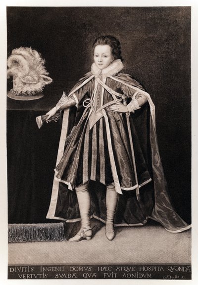 Enrique, Príncipe de Gales, de James I y VI, impreso por Manzi Joyant & Co. París, 1904 de English School