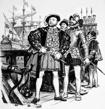 Enrique VIII que construyó la marina de Inglaterra de solo siete a ochenta y cinco barcos de English School