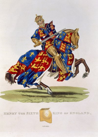 Enrique VI, Rey de Inglaterra, 1422, de Armadura Antigua, por Samuel Rush Meyrick, 1824 de English School