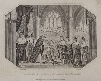 Enrique VI coronado Rey de Francia en la Catedral de Notre Dame en París, 1431 de English School