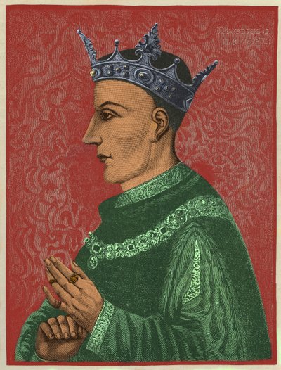 Enrique V, rey de Inglaterra, ilustración de "A Short History of the English People, Vol. II" de John Richard Green. de English School