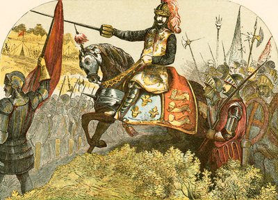 Enrique V en la batalla de Agincourt de English School