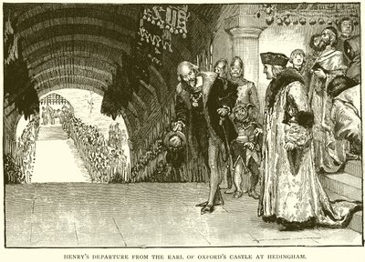 La Partida de Enrique del Castillo del Conde de Oxford en Hedingham de English School