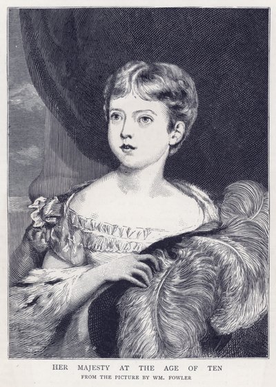 Su Majestad a la edad de diez años de English School