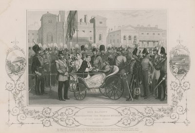 Su Majestad distribuyó las Medallas de Crimea en la Guardia Real, 18 de mayo de 1856 de English School