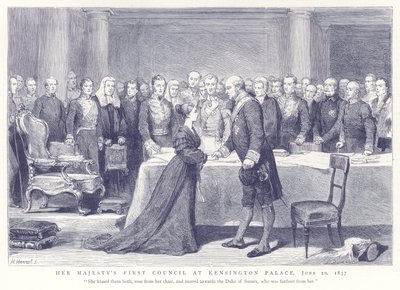 El primer consejo de Su Majestad en el Palacio de Kensington, 20 de junio de 1837 de English School