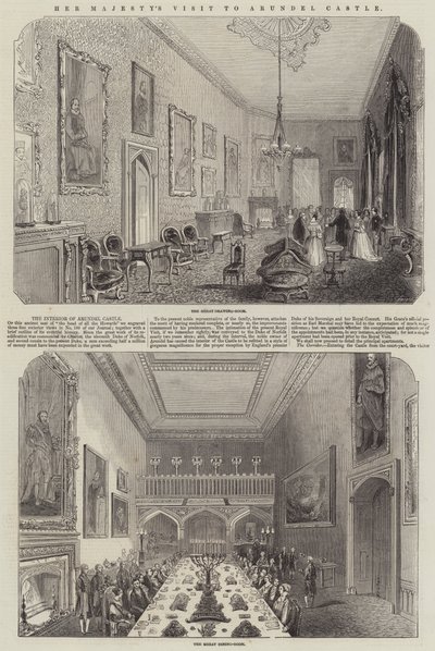 La Visita de Su Majestad al Castillo de Arundel (grabado) de English School