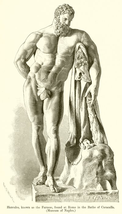 Hércules, conocido como el Farnesio, encontrado en Roma en los Baños de Caracalla (Museo de Nápoles) de English School