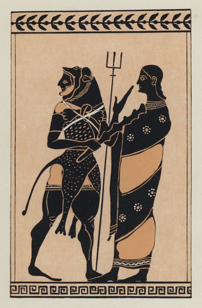 Hércules y Poseidón (litografía en color) de English School