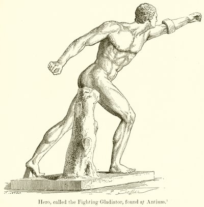 Héroe, llamado el Gladiador Luchador, encontrado en Antium de English School