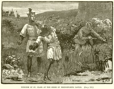 Heroísmo de St. Clair en el asedio del castillo de Bridgenorth de English School