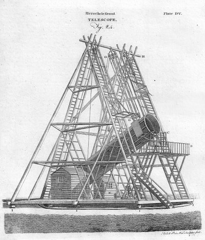 Gran telescopio de Herschel, Fig. 24, pub. 1797 de English School