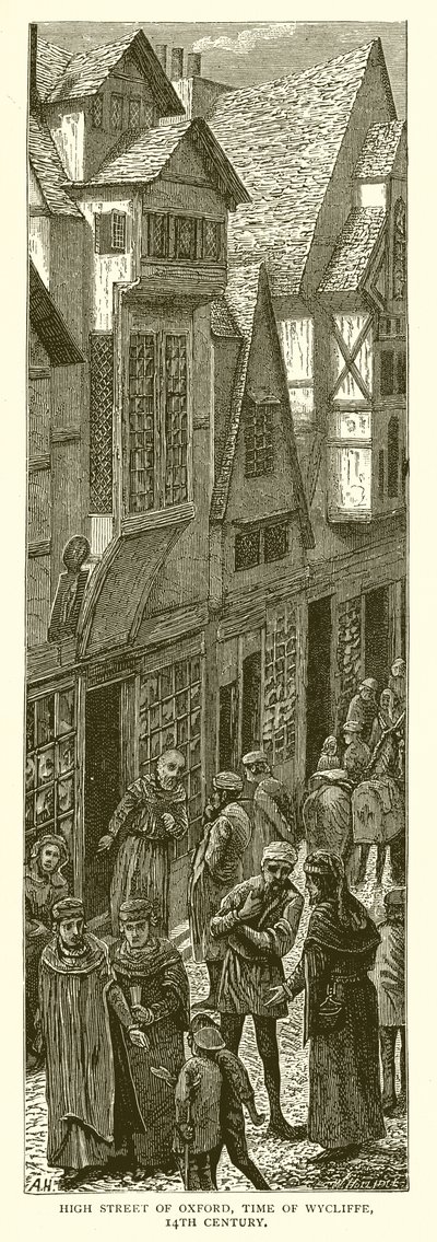 Calle Mayor de Oxford, época de Wycliffe, siglo XIV de English School