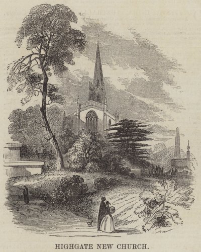 Iglesia Nueva de Highgate (grabado) de English School