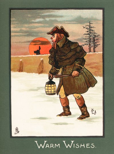 Bandolero en la nieve, tarjeta de Navidad de English School