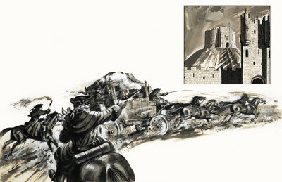 Bandidos persiguen a un carruaje de English School