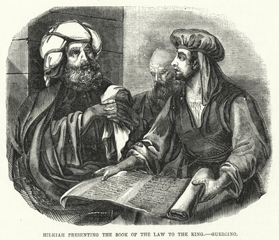 Hilkiah presentando el Libro de la Ley al Rey, Guercino de English School