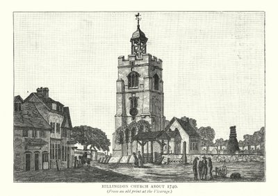 Iglesia de Hillingdon hacia 1740 (grabado) de English School