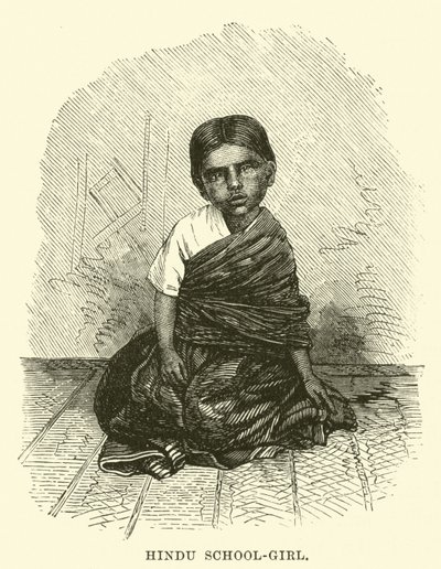 Niña escolar hindú de English School
