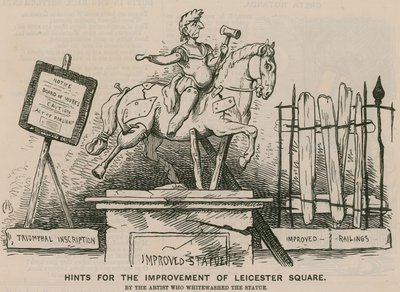 Sugerencias para la mejora de Leicester Square por el artista que encaló la estatua de English School