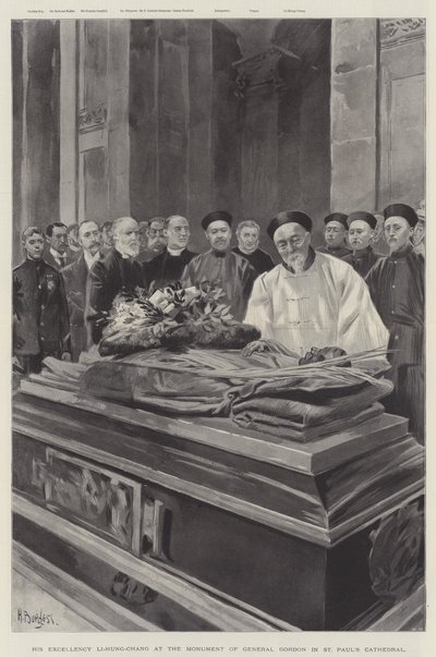 Su Excelencia Li-Hung-Chang en el Monumento del General Gordon en la Catedral de San Pablo de English School