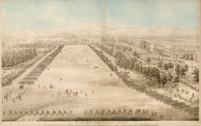 Su Majestad revisando el Cuerpo de Voluntarios reunido en Hyde Park, en honor de su Cumpleaños, 4 de junio de 1799 de English School