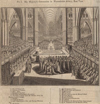 La Coronación de Su Majestad en la Abadía de Westminster, Vista Este de English School