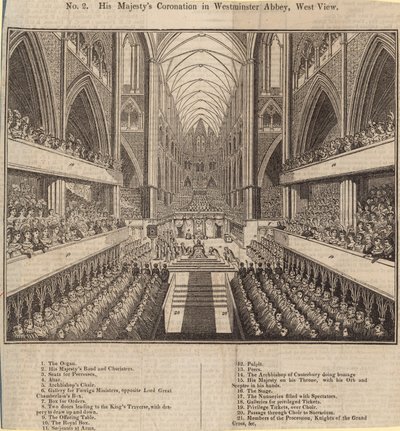 La Coronación de Su Majestad en la Abadía de Westminster, Vista Oeste de English School