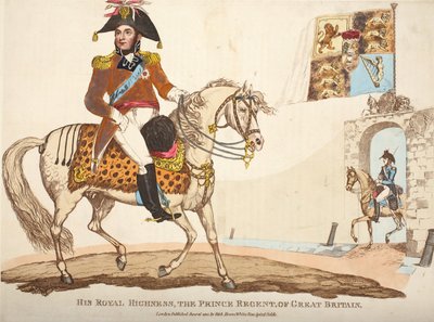 Su Alteza Real, El Príncipe Regente de Gran Bretaña, ilustración de Un Relato Histórico de la Batalla de Waterloo por William Mudford, 1816 de English School