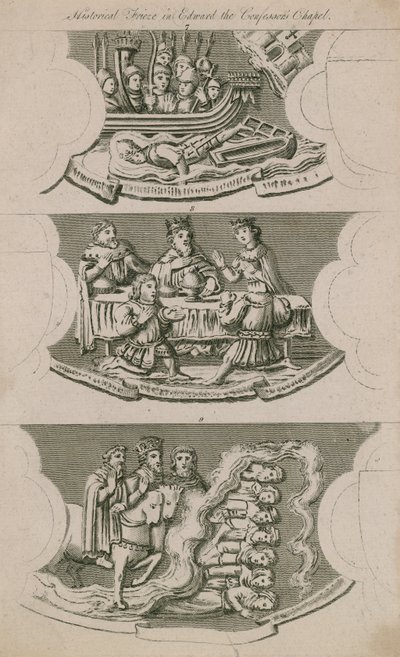 Friso histórico en la Capilla de Eduardo el Confesor de English School