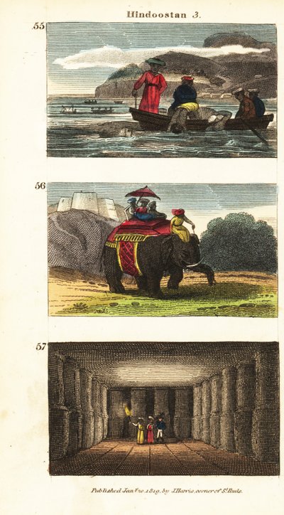 Vistas históricas de Hindoostan (India) de English School