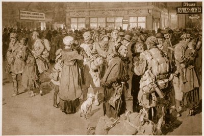 En casa de permiso: Después de la llegada del tren especial de trincheras a la terminal de Londres, 1914-19 de English School