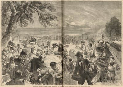 Ciudadanos sin hogar acampados en la orilla del Lago Michigan, cerca del Parque Lincoln de English School