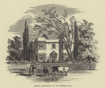 Residencia de Hood en Winchmore Hill (grabado) de English School