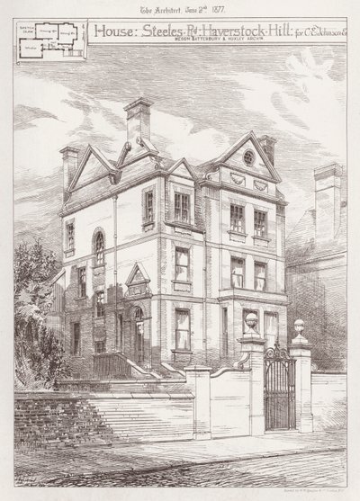 Casa, Steeles Road, Haverstock Hill, para C E Johnson de English School