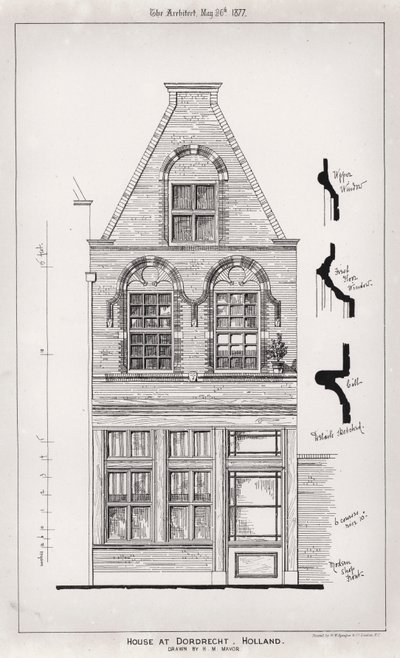 Casa en Dordrecht, Holanda (grabado) de English School