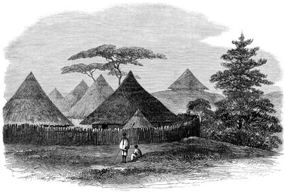 Casa en Magdala, de La expedición británica a Abisinia, 1868 de English School