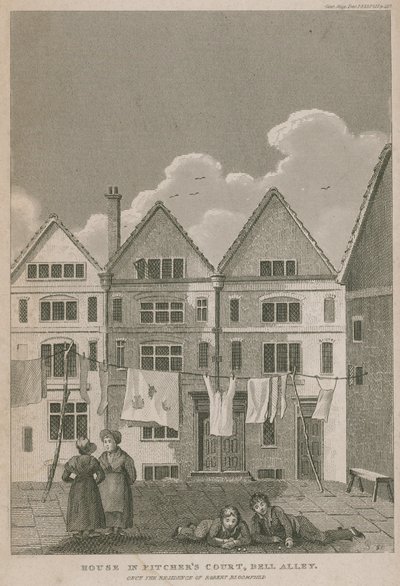 Casa en Pitchers Court, Bell Alley, antigua residencia de Robert Bloomfield de English School