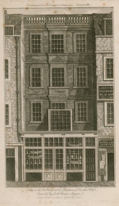 Casa en Old Bailey que una vez fue la residencia de Jonathan Wild de English School