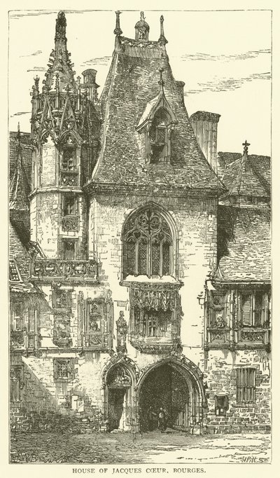 Casa de Jacques Coeur, Bourges (grabado) de English School