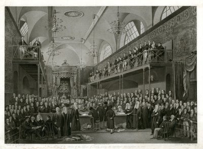 Casa de los Lores durante la importante investigación en 1820 de English School