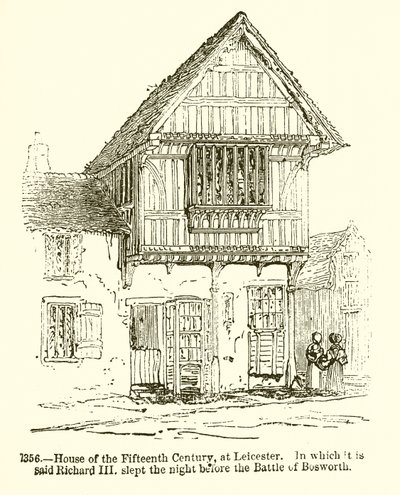 Casa del Siglo XV en Leicester. Donde se dice que Ricardo III durmió la noche antes de la Batalla de Bosworth de English School
