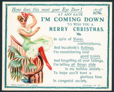 ¿Cómo te parece esto, querida? - Tarjeta victoriana de Navidad de English School