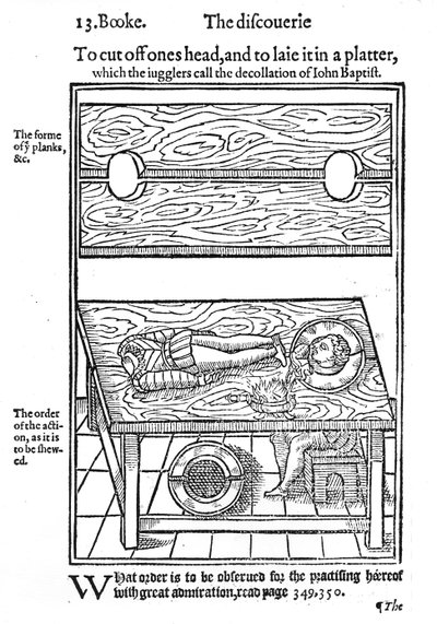 Cómo cortar una cabeza y ponerla en una bandeja, 1584 (xilografía) de English School