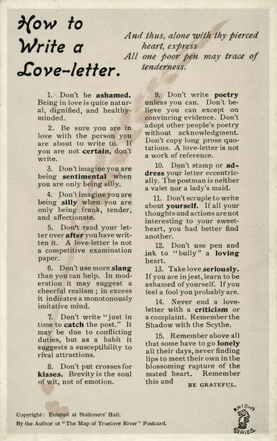 Cómo escribir una carta de amor (litografía) de English School