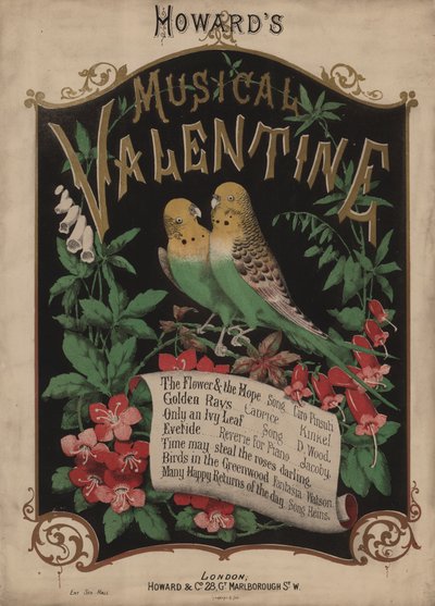 Howards Musical Valentine (litografía en color) de English School
