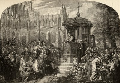 Hugh Latimer (c.1485-1555) predicando a las autoridades cívicas en St. Paul