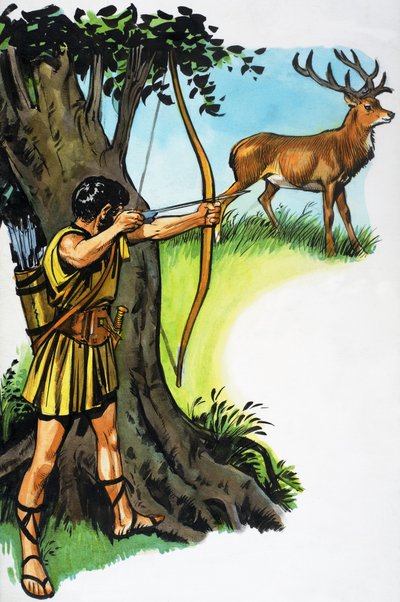 Cazador y ciervo de English School