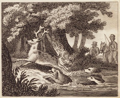 La caza del ciervo (grabado) de English School